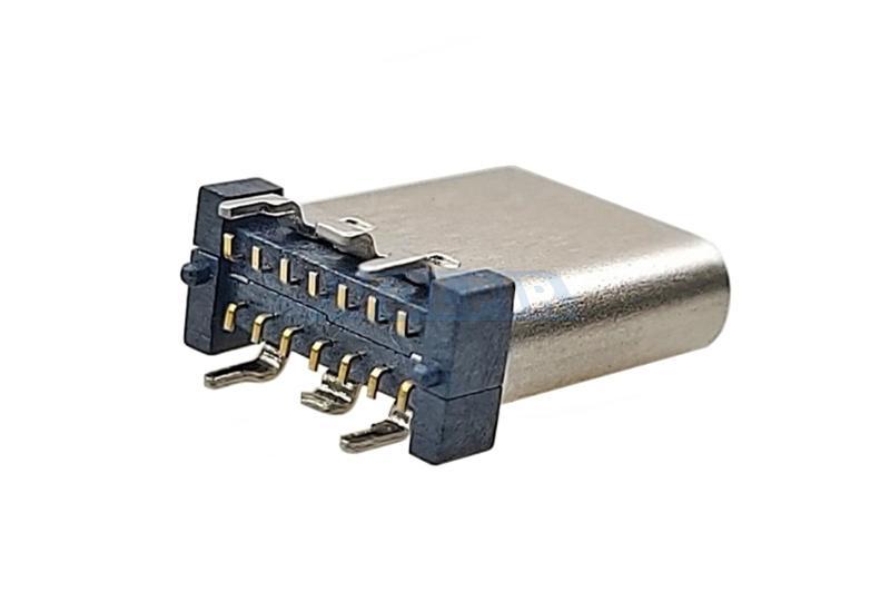 Konektor USB C; SMD; 14 PIN; dlžka 10,5 mm, oceľový obal - Foto0